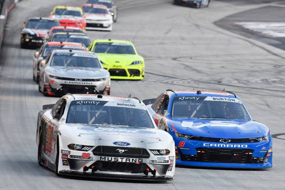 Stewart-Haas Racing's Chase Briscoe made a strong run in Friday night's NASCAR Xfinity race. Stewart-Haas Racing's Chase Briscoe made a strong run in Friday night's NASCAR Xfinity race.